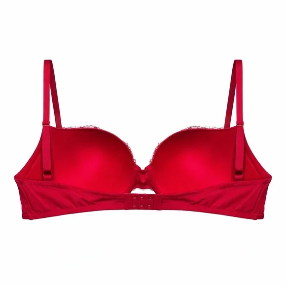 Victoria’s Secret Very Sexy Push-Up Lace Bra Red 36DDD Underwire Plunge Lingerie - Picture 9 of 11